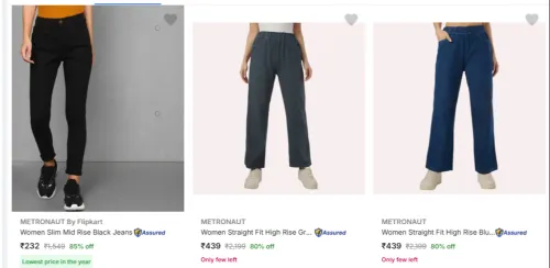 Image of Metronaut Women's Jeans Upto 85% Discount