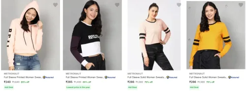 Image of Metronaut Women's Sweatshirts at minimum 73% Discount