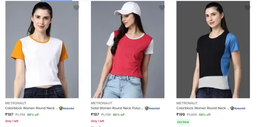 Image of Metronaut Women's T-Shirts upto 89% Discount