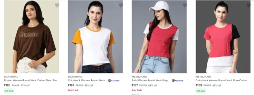Image of Metronaut Women's T-Shirts upto 89% Discount