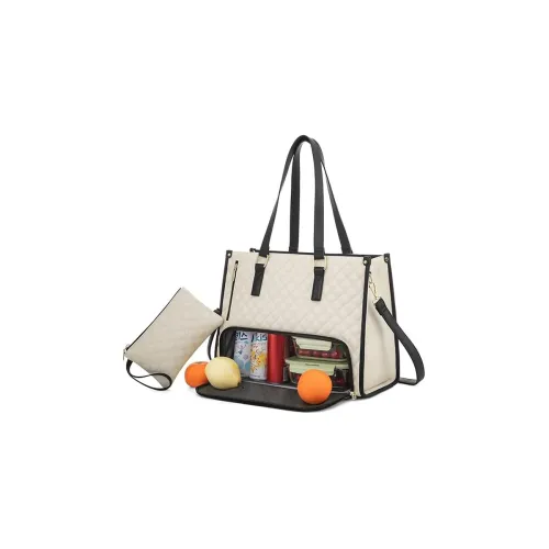 Image of Meyaar Lunch Tote Bag for Women,15.6 Inch Laptop Bag with Insulated Lunch Compartment, Quilted Large Capacity Computer H