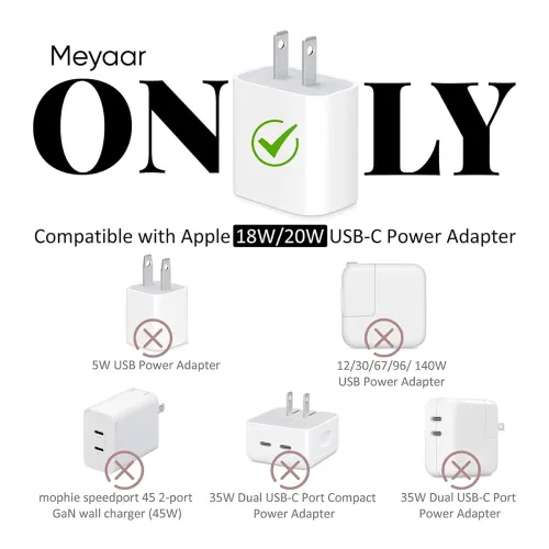 Image of Meyaar 4 in 1 Compatible with Apple iPhone Charger Case Cover