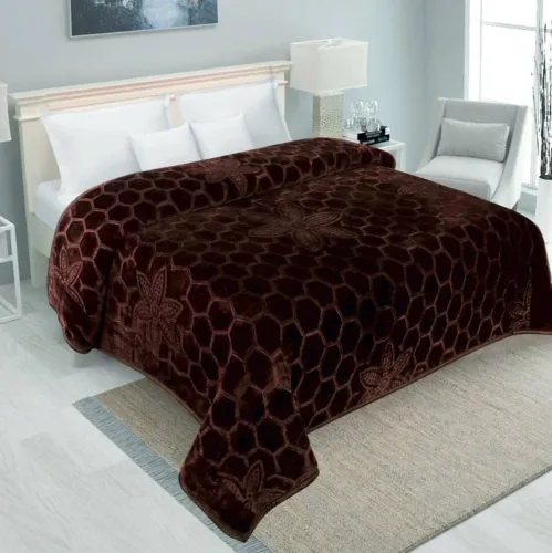 Image of MFI Self Design Heavy Winter Mink Blanket (Microfiber, Chocolate Brown)
