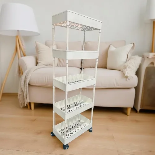 Image of MGKENTERPRISE 5 Compartments plastic Storage Trolly