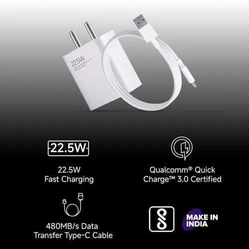 Image of Mi Xiaomi Original 45W Turbo Fast Charger Combo/Rapid Charging with Qualcomm Quick Charge 3.0. Includes USB Type-C 3A Fa