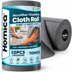 Microfiber Cleaning Cloth Roll 20 Pcs, Reusable & 4000 Times Washable