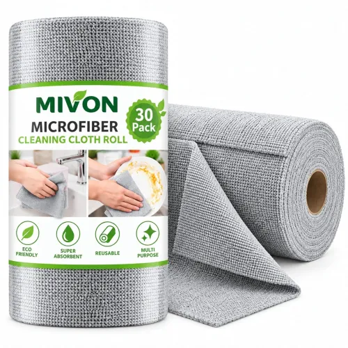Image of Microfiber Cleaning Cloth Roll, Reusable Kitchen Towel Roll, Micro Fiber Cleaning Cloth for Kitchen, Car, 