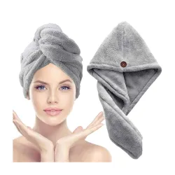 Microfiber Hair Towel for Women Men, 500 GSM Super Absorbent Hair Drying Towel