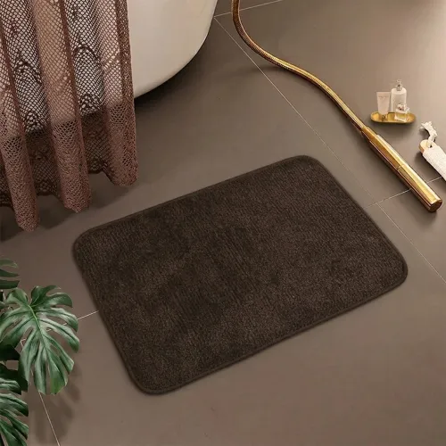 Image of Microfiber Anti-Skid Soft Absorbent Bath Mat Coffee