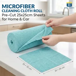 Microfiber Tear-Away Reusable, Washable, 25x25cm 20 Pieces Cleaning Towels Roll