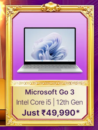 Image of Microsoft go 3 up to intel core i5 12th Gen on Flipkart Big billion days