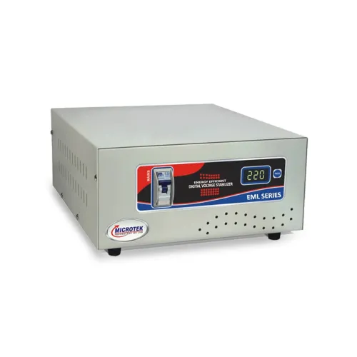 Image of Microtek EML 8090 Main Line Voltage Stabilizer (100V-290V, Metallic Grey)