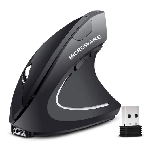 Image of MICROWARE 2.4G Wireless Vertical Ergonomic Optical Mouse