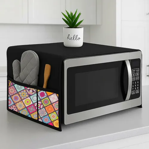 Image of Microwave Oven Cover & Top Cover for Kitchen Decor Durable Dustproof Waterproof
