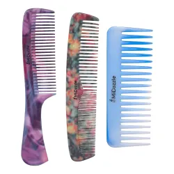 Midazzle Daily Comb For Styling | Hair Comb For Men and Women - Multicolor - Set of 3 (MIDC00005)