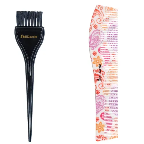 Image of Midazzle Hair Dye Brush With Floral Comb