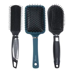 Midazzle Premium Flat & Paddle Hair Brush for Men & Women - Pack of 3 (HB6-17-18)
