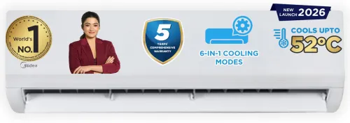 Image of Midea 2026 Model 1 Ton 3 Star Split Inverter Convertible 6-in-1 with Auto Intelligence,Turbo Mode for Faster Cooling, Au