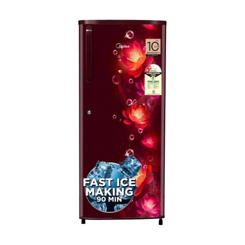 Image of Midea 215 L 2 Star Direct Cool Refrigerator (MRD215D2HPCW, Wine, Flower, 2025 Model)