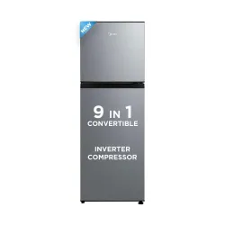 Midea 233 L 2 Star Frost Free Convertible, Real Inverter Double Door Refrigerator (MDRT359FGI50, Crystal Silver)