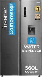 Midea 560L Frost Free Side by Side Refrigerator with Water Dispenser (BRU Steel, MDRS704FGF46)