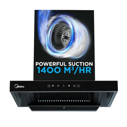 Image of Midea 60cm 1400 m3 hr Filter-less Autoclean kitchen Chimney with 2 Yrs Product and 10 Yrs Motor Warranty