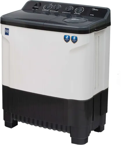 Image of Midea 9 kg 5 Star Rat Away Feature, Air Jet Dry IPX4 Protection Semi Automatic Top Load Black, White (MWMSA090PPG(KW))