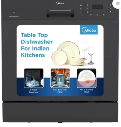 Image of Midea MDWTT0802D(B)IN Free Standing 8 Place Settings Dishwasher