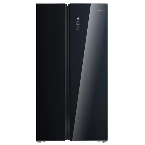 Image of Midea 661 L Side by Side Refrigerator with Inverter (MDRS853FGG22IND, Black, Glass Finish)