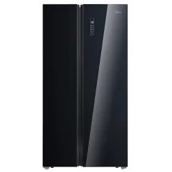 Midea 661 L Side by Side Refrigerator with Inverter (MDRS853FGG22IND, Black, Glass Finish)