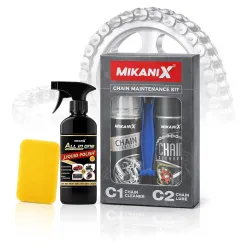 MIKANIX Combo of Chain Cleaner + Chain Lube + All in One Liquid Polish Cleaner