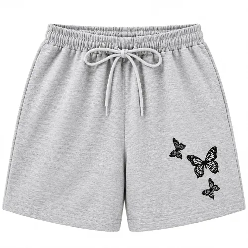 Image of MIKRAM Women's Butterfly Print Cotton Shorts Pack -1 You Order Muliti Quantity