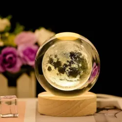 mikworld Moon Crystal Ball Night Lamp (6 cm)
