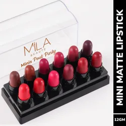 MILA BEAUTÉ Minis Pout Party Matte Lipstick Set of 12