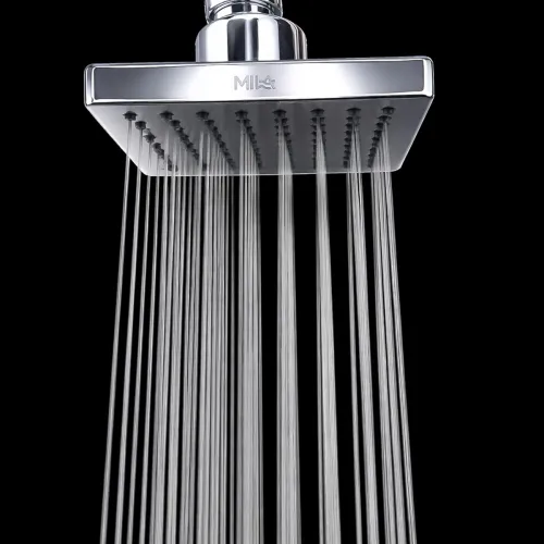Image of Mila Drizzle Single Function Overhead Shower Head | Rain | Chrome Finish Square Showerhead for Wall Mount | Durable ABS 