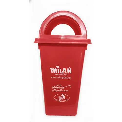 Image of Milan 60L Red Plastic Dome Dustbin