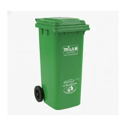 Milan Plastic Manual-Lift Garbage Waste Dustbin with Wheels 100 Ltr Assorted
