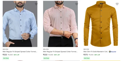 Image of Mildin Men's Formal Shirts upto 88% Discount