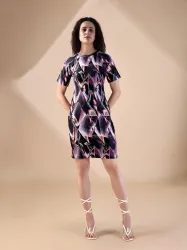 MILOST Women Bodycon Purple Midi/Calf Length Dress