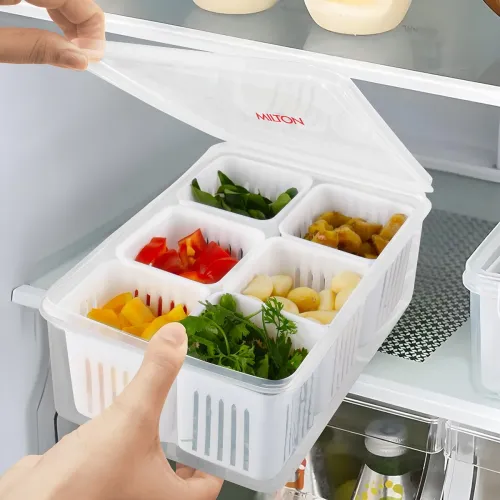 Image of MILTON 6 Grid Fridge Storage Containers Fridge Organizer Container