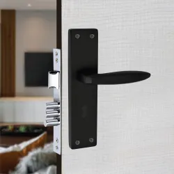 Milton 8 Inch Aluminum Mortise Lock Set - Black