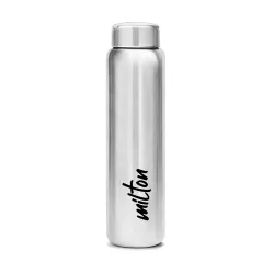 MILTON Aqua 1000 Stainless Steel Water Bottle, 920 ml, Silver | Leak Proof | Office Bottle | Gym Bottle | Home | Kitchen