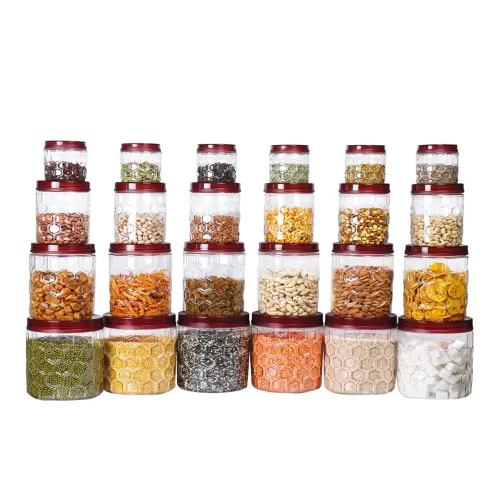 Image of Milton Brown Hexa Storage Jar Set (24 Pcs)