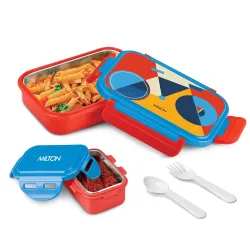 MILTON Candy Steel Tiffin Lunch Box for Kids with Inner Stainless Steel
