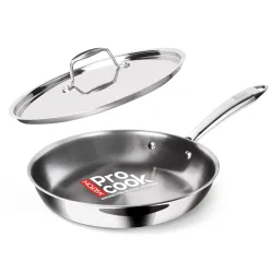 Milton Pro Cook 24cm Triply Stainless Steel Fry Pan with Lid