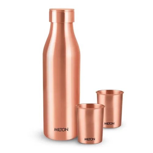 Image of MILTON Copper Charge Drinkware Gift Set, 99.9% Pure Copper Water Bottle 850 ml