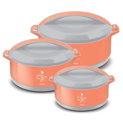 Image of Milton Divine Jr. Stainless Steel Insulated Casserole Set (3 pcs, Orange)