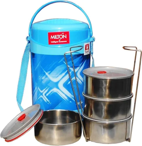 Image of MILTON econa deluxe 4 Containers Stainless Steel Office Lunch Box (1240 ml)