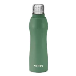 MILTON Elate 1000 Stainless Steel Water Bottle 840 ml, Single Walled, ISI Certified I Leak Proof Lid, Rust Proof I For S