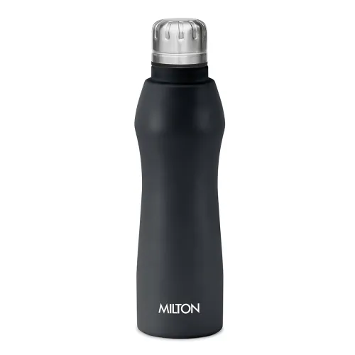 Image of MILTON Elate 1000 Stainless Steel Water Bottle 840 ml, Single Walled, ISI Certified I Leak Proof Lid, Rust Proof I For S